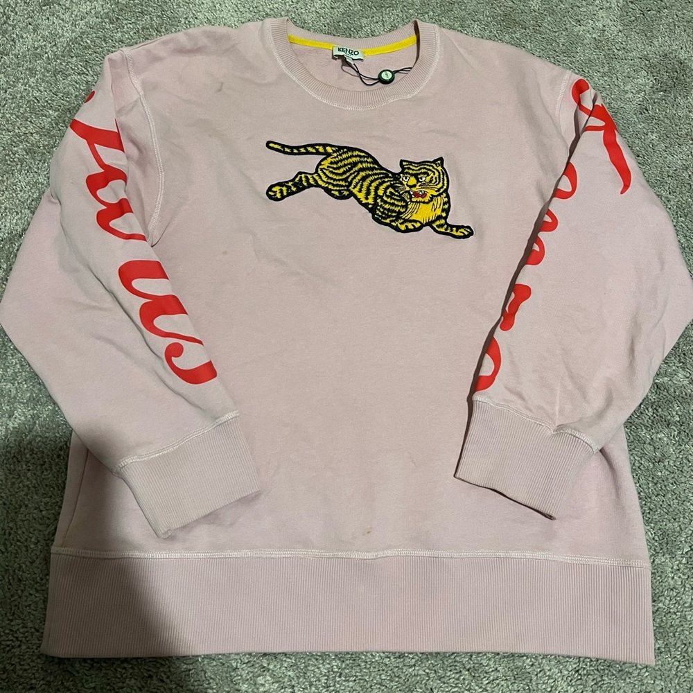 KENZO PARIS Women's Tiger Sweatshirt Sz Medium Black Crewneck Pullover Designer